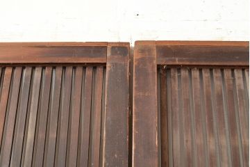 アンティーク建具　和モダンな空間づくりにおすすめの格子戸3枚セット(引き戸、建具)(R-049286)
