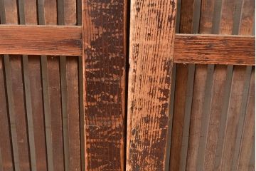 アンティーク建具　和モダンな空間づくりにおすすめの格子戸3枚セット(引き戸、建具)(R-049286)