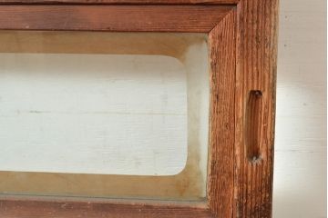 アンティーク建具　整然と並ぶ縦桟が情緒溢れる格子戸2枚セット(引き戸、建具)(R-049287)
