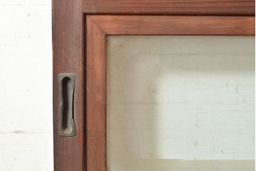 アンティーク建具　整然と並ぶ縦桟が情緒溢れる格子戸2枚セット(引き戸、建具)(R-049287)