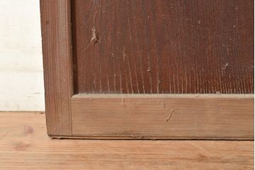 アンティーク建具　整然と並ぶ縦桟が情緒溢れる格子戸2枚セット(引き戸、建具)(R-049287)