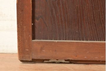 アンティーク建具　整然と並ぶ縦桟が情緒溢れる格子戸2枚セット(引き戸、建具)(R-049287)
