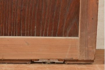アンティーク建具　整然と並ぶ縦桟が情緒溢れる格子戸2枚セット(引き戸、建具)(R-049287)