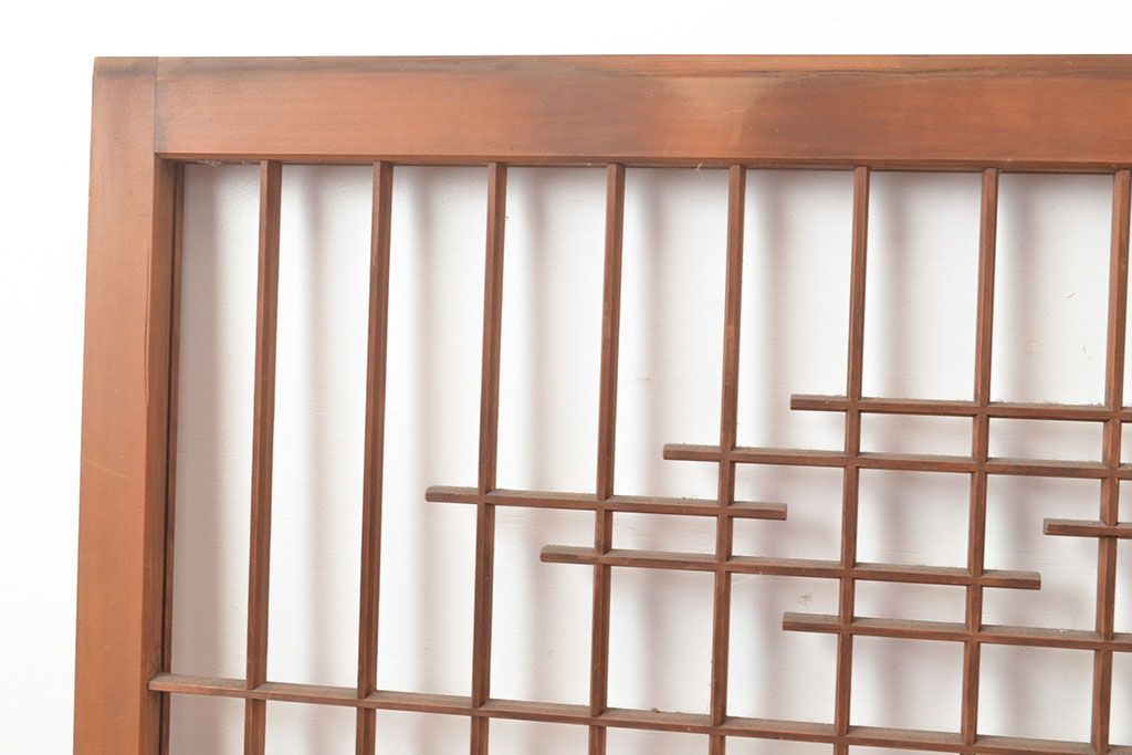 ヴィンテージ建具　昭和中期　富士山の図柄が魅力!和の趣あふれる書院戸2枚セット　(R-049288)