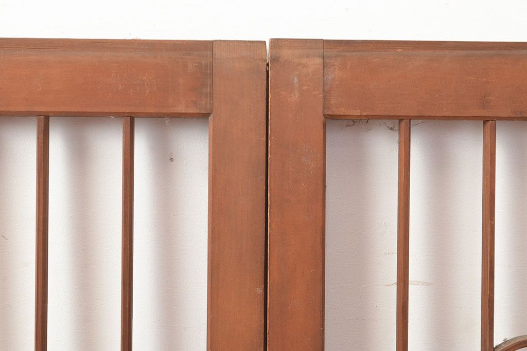 ヴィンテージ建具　昭和中期　富士山の図柄が魅力!和の趣あふれる書院戸2枚セット　(R-049288)