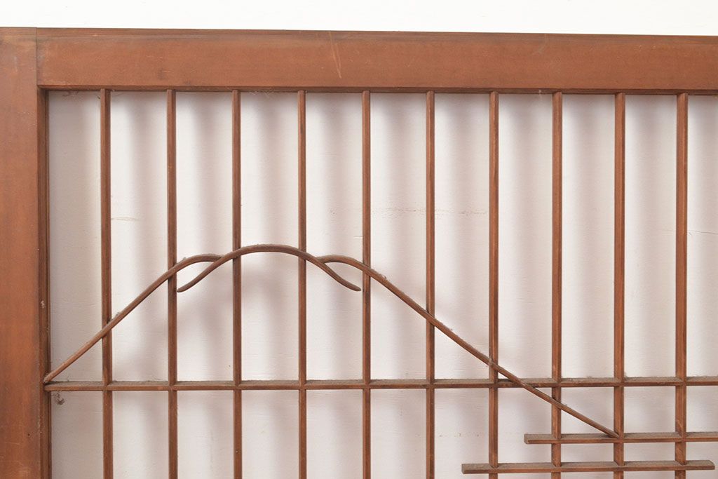 ヴィンテージ建具　昭和中期　富士山の図柄が魅力!和の趣あふれる書院戸2枚セット　(R-049288)