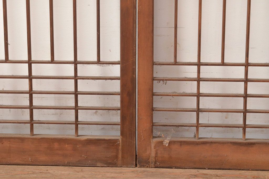 ヴィンテージ建具　昭和中期　富士山の図柄が魅力!和の趣あふれる書院戸2枚セット　(R-049288)