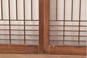 ヴィンテージ建具　昭和中期　富士山の図柄が魅力!和の趣あふれる書院戸2枚セット　(R-049288)