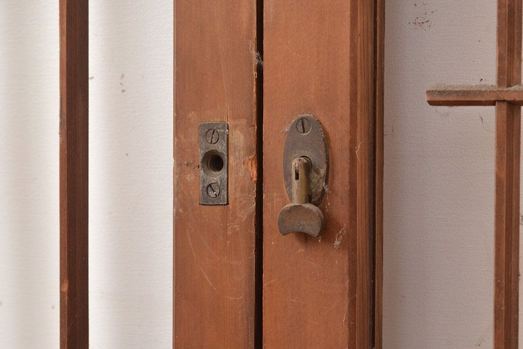 ヴィンテージ建具　昭和中期　富士山の図柄が魅力!和の趣あふれる書院戸2枚セット　(R-049288)