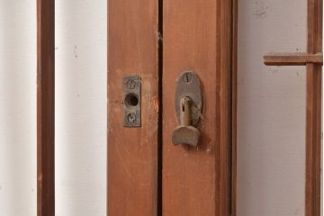 ヴィンテージ建具　昭和中期　富士山の図柄が魅力!和の趣あふれる書院戸2枚セット　(R-049288)