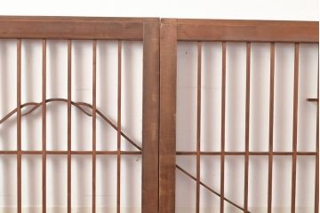 ヴィンテージ建具　昭和中期　富士山の図柄が魅力!和の趣あふれる書院戸2枚セット　(R-049288)