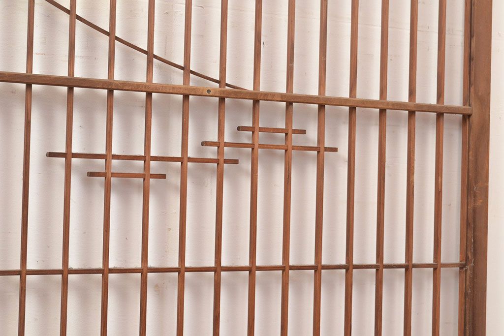 ヴィンテージ建具　昭和中期　富士山の図柄が魅力!和の趣あふれる書院戸2枚セット　(R-049288)