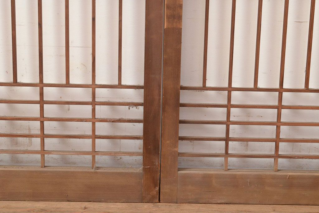 ヴィンテージ建具　昭和中期　富士山の図柄が魅力!和の趣あふれる書院戸2枚セット　(R-049288)