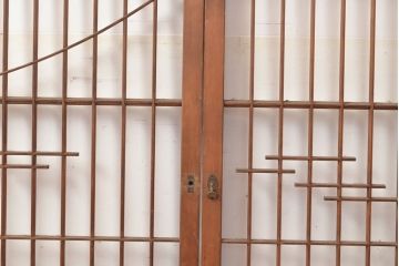 アンティーク建具　富士山の図柄が魅力!和の趣あふれる書院戸2枚セット(ガラス戸、ガラス入り窓、建具)(R-049288)