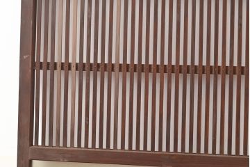 アンティーク建具　レトロなガラスが魅力の裏障子付き格子戸1枚(引き戸、障子戸、建具)(R-049289)
