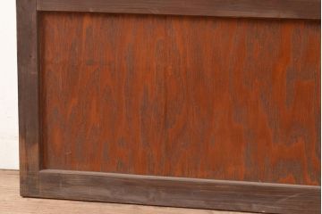 アンティーク建具　レトロなガラスが魅力の裏障子付き格子戸1枚(引き戸、障子戸、建具)(R-049289)