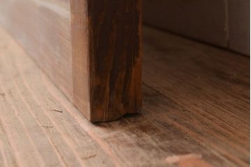 アンティーク建具　レトロなガラスが魅力の裏障子付き格子戸1枚(引き戸、障子戸、建具)(R-049289)