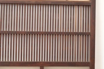 アンティーク建具　レトロなガラスが魅力の裏障子付き格子戸1枚(引き戸、障子戸、建具)(R-049289)