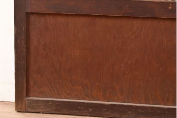アンティーク建具　レトロなガラスが魅力の裏障子付き格子戸1枚(引き戸、障子戸、建具)(R-049289)