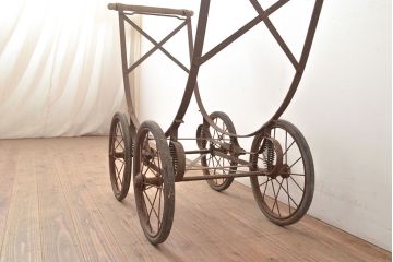 アンティーク雑貨　和製アンティーク　ジャンク品　珍品希少!大正時代の乳母車(ベビーカー)(R-049296)
