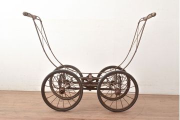 アンティーク雑貨　和製アンティーク　ジャンク品　珍品希少!大正時代の乳母車(ベビーカー)(R-049296)