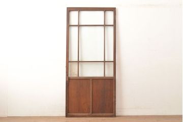 アンティーク建具　結霜ガラス　ゆらゆらガラス　レトロな雰囲気を高めるガラス扉(建具、木製ドア)(R-049297)