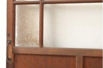 アンティーク建具　結霜ガラス　ゆらゆらガラス　レトロな雰囲気を高めるガラス扉(建具、木製ドア)(R-049297)