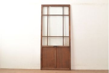 アンティーク建具　結霜ガラス　ゆらゆらガラス　レトロな雰囲気を高めるガラス扉(建具、木製ドア)(R-049297)