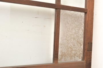アンティーク建具　結霜ガラス　ゆらゆらガラス　レトロな雰囲気を高めるガラス扉(建具、木製ドア)(R-049297)