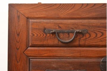 アンティーク家具　六尺　前面ケヤキ材　極太框　上質な空間を演出する収納箪笥サイドボード(テレビ台、夜具箪笥)(R-049299)