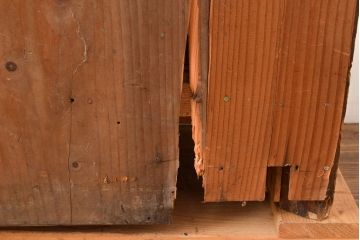 アンティーク家具　六尺　前面ケヤキ材　極太框　上質な空間を演出する収納箪笥サイドボード(テレビ台、夜具箪笥)(R-049299)