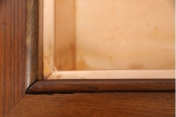 和製ビンテージ　重厚な佇まいが上質な雰囲気を高める総ケヤキ材製関西火鉢(長火鉢、囲炉裏、座卓、ヴィンテージ)(R-049301)