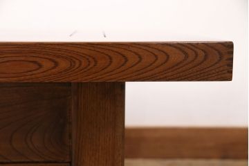 和製ビンテージ　重厚な佇まいが上質な雰囲気を高める総ケヤキ材製関西火鉢(長火鉢、囲炉裏、座卓、ヴィンテージ)(R-049301)