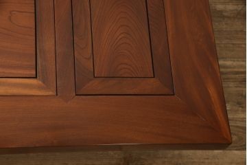 中古　総ケヤキ材　四尺　杢目が美しい!和の趣漂う重厚な佇まいの関西長火鉢(木製火鉢、囲炉裏)(R-049303)