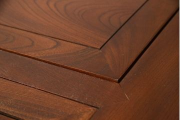 中古　総ケヤキ材　四尺　杢目が美しい!和の趣漂う重厚な佇まいの関西長火鉢(木製火鉢、囲炉裏)(R-049303)