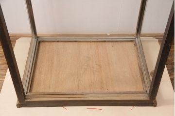 和製アンティーク　お洒落なレトロガラスがアクセント!たばこ屋さんのガラスケース(ショーケース、陳列棚、店舗什器)(R-049305)