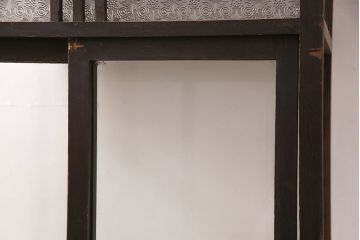 和製アンティーク　お洒落なレトロガラスがアクセント!たばこ屋さんのガラスケース(ショーケース、陳列棚、店舗什器)(R-049305)