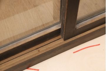 和製アンティーク　お洒落なレトロガラスがアクセント!たばこ屋さんのガラスケース(ショーケース、陳列棚、店舗什器)(R-049305)