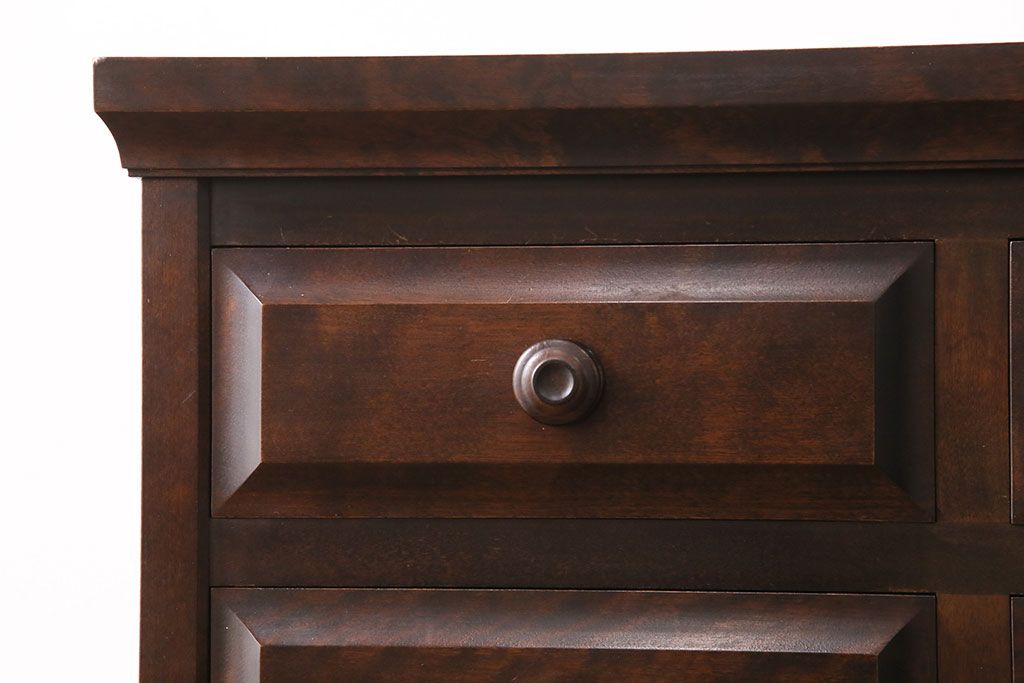 中古　北海道民芸家具　HM535 小物タンス　小物収納に活躍する、和と洋どちらにも馴染むデザインが魅力のチェスト(引き出し、タンス)(定価約21万円)(R-049309)