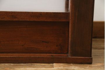 和製アンティーク　木の味わいをお楽しみいただける総ケヤキ材製の置き床(置床、飾り台、棚、ローボード)(R-049310)