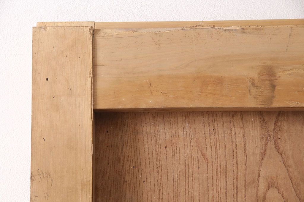 アンティーク建具　枠・ヒノキ材、板・ケヤキ材　庄内　最上級　立派な金具が存在感抜群の山形県酒田産の蔵戸(引き戸、玄関戸)(R-049321)