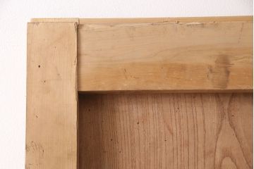 アンティーク建具　枠・ヒノキ材、板・ケヤキ材　庄内　最上級　立派な金具が存在感抜群の山形県酒田産の蔵戸(引き戸、玄関戸)(R-049321)