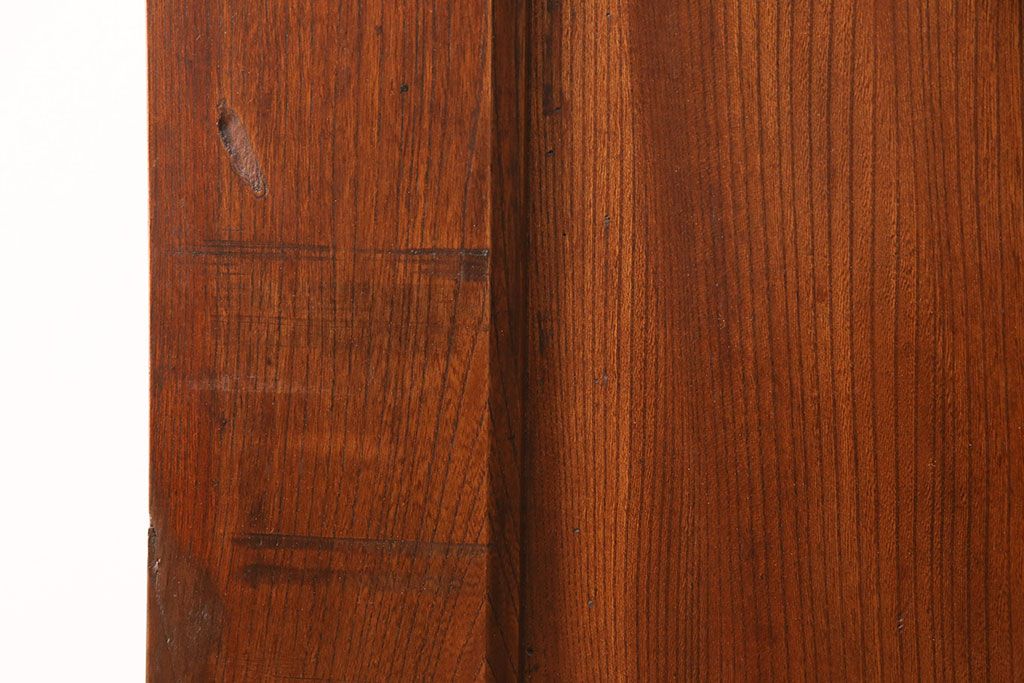 アンティーク建具　総ケヤキ材　一枚板　美しい木肌が高級感漂う新潟県産越後蔵戸(引き戸、玄関戸)(R-049322)
