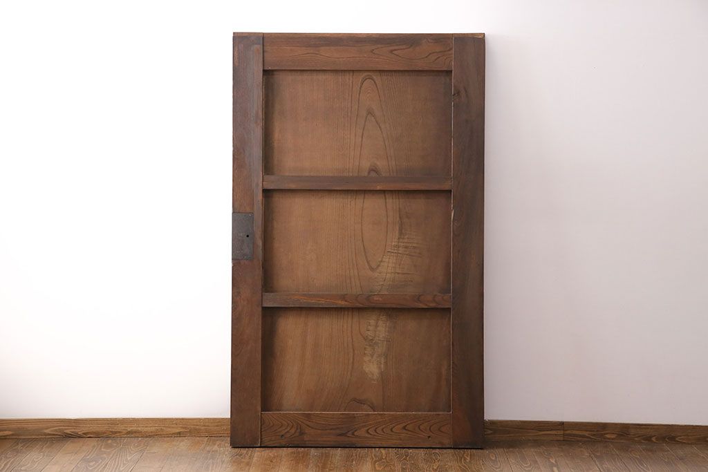 アンティーク建具　総ケヤキ材　一枚板　美しい木肌が高級感漂う新潟県産越後蔵戸(引き戸、玄関戸)(R-049322)