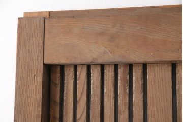 アンティーク建具　明治期　最上級　巾着金具　堂々とした佇まいが和の風格漂う総欅(ケヤキ)材の富山蔵戸1枚　(R-049323)