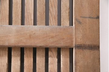 アンティーク建具　最上級　巾着金具　堂々とした佇まいが和の風格漂う総ケヤキ材製富山蔵戸(玄関戸、引き戸)(R-049323)