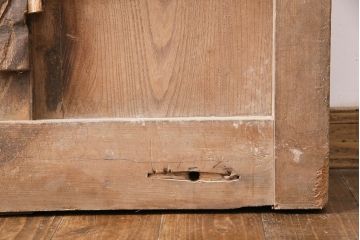 アンティーク建具　最上級　巾着金具　堂々とした佇まいが和の風格漂う総ケヤキ材製富山蔵戸(玄関戸、引き戸)(R-049323)