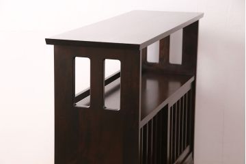 中古　北海道民芸家具　落ち着いた和モダンスタイルのお部屋にぴったりの飾り棚(茶棚、茶タンス)(R-049324)