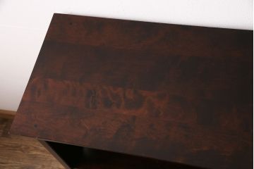 中古　北海道民芸家具　落ち着いた和モダンスタイルのお部屋にぴったりの飾り棚(茶棚、茶タンス)(R-049324)