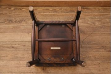 中古　北海道民芸家具　HM686　様々なシーンで活躍!小振りのチェア(ダイニングチェア、椅子、板座チェア)(定価約4万円)(R-049326)